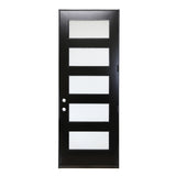 KaMic 36" x 96" Environment Damage Resistant Polyurethane Composite Interior Door Left-Hand Single Door Inward Swing Black - Model #: IDT05LBK3696S-C