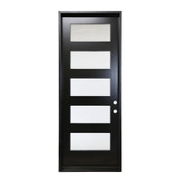 KaMic 36" x 96" Environment Damage Resistant Polyurethane Composite Interior Door Left-Hand Single Door Inward Swing Black - Model #: IDT05LBK3696S-C