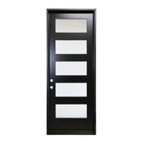 KaMic 36" x 96" Environment Damage Resistant Polyurethane Composite Interior Door Right-Hand Single Door Inward Swing Black - Model #: IDT05RBK3696S-C