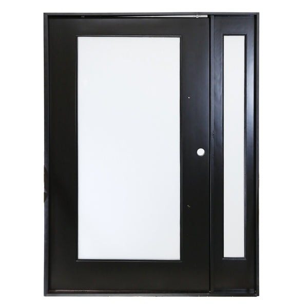 KaMic 60" x 80" Environment Damage Resistant Polyurethane Composite Interior Door Left-Hand Single Door Inward Swing Black - Model #: IDVOTLBK6080T-C