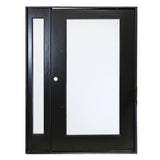 KaMic 60" x 80" Environment Damage Resistant Polyurethane Composite Interior Door Right-Hand Single Door Inward Swing Black - Model #: IDVOTRBK6080T-C