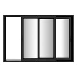 KaMic Vista-Slide 120" x 80" 2-Panel Aluminum Multi-Slide Sliding Doors in Black Model #: SD2P2TBK12080-BSO
