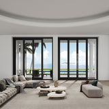 KaMic Vista-Slide 120" x 80" 2-Panel Aluminum Multi-Slide Sliding Doors in Black Model #: SD2P2TBK12080-BSO