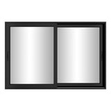 KaMic Vista-Slide 120" x 80" 2-Panel Aluminum Multi-Slide Sliding Doors in Black Model #: SD2P2TBK12080-BSO