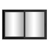 KaMic Vista-Slide 120" x 80" 2-Panel Aluminum Multi-Slide Sliding Doors in Black Model #: SD2P2TBK12080-BSO