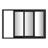KaMic Vista-Slide 120" x 80" 2-Panel Aluminum Multi-Slide Sliding Doors in Black Model #: SD2P2TBK12080-BSO