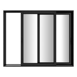 KaMic Vista-Slide 120" x 96" 2-Panel Aluminum Multi-Slide Sliding Doors in Black Model #: SD2P2TBK12096-BSO
