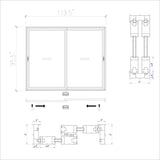 KaMic Vista-Slide 120" x 96" 2-Panel Aluminum Multi-Slide Sliding Doors in Black Model #: SD2P2TBK12096-BSO