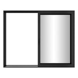 KaMic Vista-Slide 120" x 96" 2-Panel Aluminum Multi-Slide Sliding Doors in Black Model #: SD2P2TBK12096-BSO