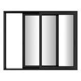 KaMic Vista-Slide 120" x 96" 2-Panel Aluminum Multi-Slide Sliding Doors in Black Model #: SD2P2TBK12096-BSO