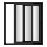 KaMic Vista-Slide 72" x 80" 2-Panel Aluminum Multi-Slide Sliding Doors in Black Model #: SD2P2TBK7280-BSO