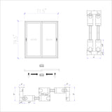 KaMic Vista-Slide 72" x 80" 2-Panel Aluminum Multi-Slide Sliding Doors in Black Model #: SD2P2TBK7280-BSO