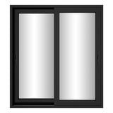 KaMic Vista-Slide 72" x 80" 2-Panel Aluminum Multi-Slide Sliding Doors in Black Model #: SD2P2TBK7280-BSO