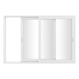 KaMic Vista-Slide 120" x 80" 2-Panel Aluminum Multi-Slide Sliding Doors in White Model #: SD2P2TWH12080-BSO