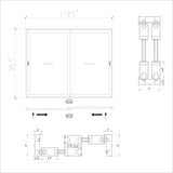 KaMic Vista-Slide 120" x 96" 2-Panel Aluminum Multi-Slide Sliding Doors in White Model #: SD2P2TWH12096-BSO