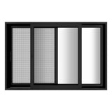 KaMic Vista-Slide 120" x 80" 2-Panel Aluminum Multi-Slide Sliding Doors in Black (w/ Screen) Model #: SD2P3TBK12080-BSO-SW