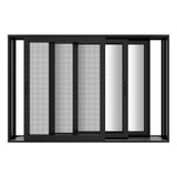 KaMic Vista-Slide 120" x 80" 2-Panel Aluminum Multi-Slide Sliding Doors in Black (w/ Screen) Model #: SD2P3TBK12080-BSO-SW