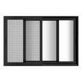 KaMic Vista-Slide 120" x 80" 2-Panel Aluminum Multi-Slide Sliding Doors in Black (w/ Screen) Model #: SD2P3TBK12080-BSO-SW