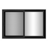 KaMic Vista-Slide 120" x 80" 2-Panel Aluminum Multi-Slide Sliding Doors in Black (w/ Screen) Model #: SD2P3TBK12080-BSO-SW