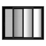 KaMic Vista-Slide 120" x 96" 2-Panel Aluminum Multi-Slide Sliding Doors in Black (w/ Screen) Model #: SD2P3TBK12096-BSO-SW