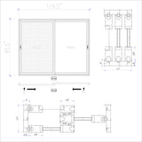KaMic Vista-Slide 120" x 96" 2-Panel Aluminum Multi-Slide Sliding Doors in Black (w/ Screen) Model #: SD2P3TBK12096-BSO-SW