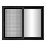 KaMic Vista-Slide 120" x 96" 2-Panel Aluminum Multi-Slide Sliding Doors in Black (w/ Screen) Model #: SD2P3TBK12096-BSO-SW