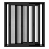 KaMic Vista-Slide 72" x 80" 2-Panel Aluminum Multi-Slide Sliding Doors in Black (w/ Screen) Model #: SD2P3TBK7280-BSO-SW