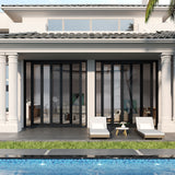 KaMic Vista-Slide 72" x 80" 2-Panel Aluminum Multi-Slide Sliding Doors in Black (w/ Screen) Model #: SD2P3TBK7280-BSO-SW