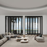 KaMic Vista-Slide 72" x 80" 2-Panel Aluminum Multi-Slide Sliding Doors in Black (w/ Screen) Model #: SD2P3TBK7280-BSO-SW
