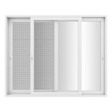 KaMic Vista-Slide 120" x 96" 2-Panel Aluminum Multi-Slide Sliding Doors in White (w/ Screen) Model #: SD2P3TWH12096-BSO-SW