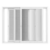 KaMic Vista-Slide 120" x 96" 2-Panel Aluminum Multi-Slide Sliding Doors in White (w/ Screen) Model #: SD2P3TWH12096-BSO-SW
