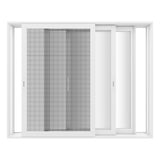 KaMic Vista-Slide 120" x 96" 2-Panel Aluminum Multi-Slide Sliding Doors in White (w/ Screen) Model #: SD2P3TWH12096-BSO-SW