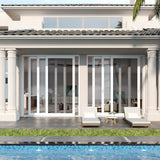 KaMic Vista-Slide 120" x 96" 2-Panel Aluminum Multi-Slide Sliding Doors in White (w/ Screen) Model #: SD2P3TWH12096-BSO-SW