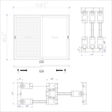 KaMic Vista-Slide 120" x 96" 2-Panel Aluminum Multi-Slide Sliding Doors in White (w/ Screen) Model #: SD2P3TWH12096-BSO-SW