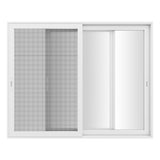 KaMic Vista-Slide 120" x 96" 2-Panel Aluminum Multi-Slide Sliding Doors in White (w/ Screen) Model #: SD2P3TWH12096-BSO-SW