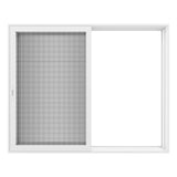 KaMic Vista-Slide 120" x 96" 2-Panel Aluminum Multi-Slide Sliding Doors in White (w/ Screen) Model #: SD2P3TWH12096-BSO-SW