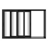 KaMic Vista-Slide 120" x 80" 3-Panel Aluminum Multi-Slide Sliding Doors in Black Model #: SD3P3TBK12080-BSO