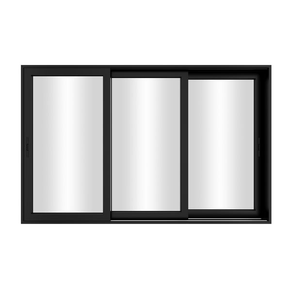 KaMic 120" x 80" 3 Panels Aluminum Sliding Doors in Black Model #: SD3P3TBK12080-BSO