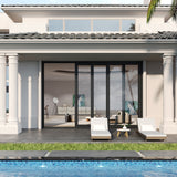 KaMic Vista-Slide 120" x 80" 3-Panel Aluminum Multi-Slide Sliding Doors in Black Model #: SD3P3TBK12080-BSO