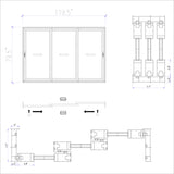 KaMic Vista-Slide 120" x 80" 3-Panel Aluminum Multi-Slide Sliding Doors in Black Model #: SD3P3TBK12080-BSO