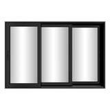 KaMic Vista-Slide 120" x 80" 3-Panel Aluminum Multi-Slide Sliding Doors in Black Model #: SD3P3TBK12080-BSO