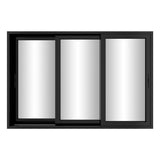 KaMic Vista-Slide 120" x 80" 3-Panel Aluminum Multi-Slide Sliding Doors in Black Model #: SD3P3TBK12080-BSO