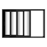 KaMic Vista-Slide 120" x 80" 3-Panel Aluminum Multi-Slide Sliding Doors in Black Model #: SD3P3TBK12080-BSO