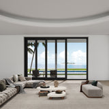 KaMic Vista-Slide 120" x 96" 3-Panel Aluminum Multi-Slide Sliding Doors in Black Model #: SD3P3TBK12096-BSO