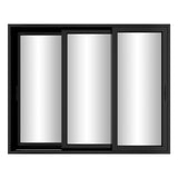 KaMic Vista-Slide 120" x 96" 3-Panel Aluminum Multi-Slide Sliding Doors in Black Model #: SD3P3TBK12096-BSO