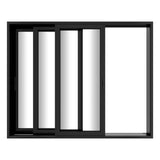 KaMic Vista-Slide 120" x 96" 3-Panel Aluminum Multi-Slide Sliding Doors in Black Model #: SD3P3TBK12096-BSO