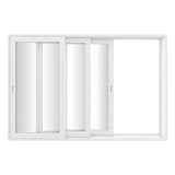 KaMic Vista-Slide 120" x 80" 3-Panel Aluminum Multi-Slide Sliding Doors in White Model #: SD3P3TWH12080-BSO
