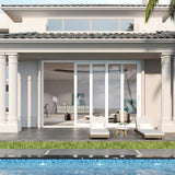 KaMic Vista-Slide 120" x 80" 3-Panel Aluminum Multi-Slide Sliding Doors in White Model #: SD3P3TWH12080-BSO
