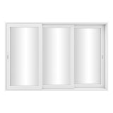 KaMic Vista-Slide 120" x 80" 3-Panel Aluminum Multi-Slide Sliding Doors in White Model #: SD3P3TWH12080-BSO