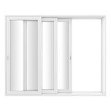 KaMic Vista-Slide 120" x 96" 3-Panel Aluminum Multi-Slide Sliding Doors in White Model #: SD3P3TWH12096-BSO